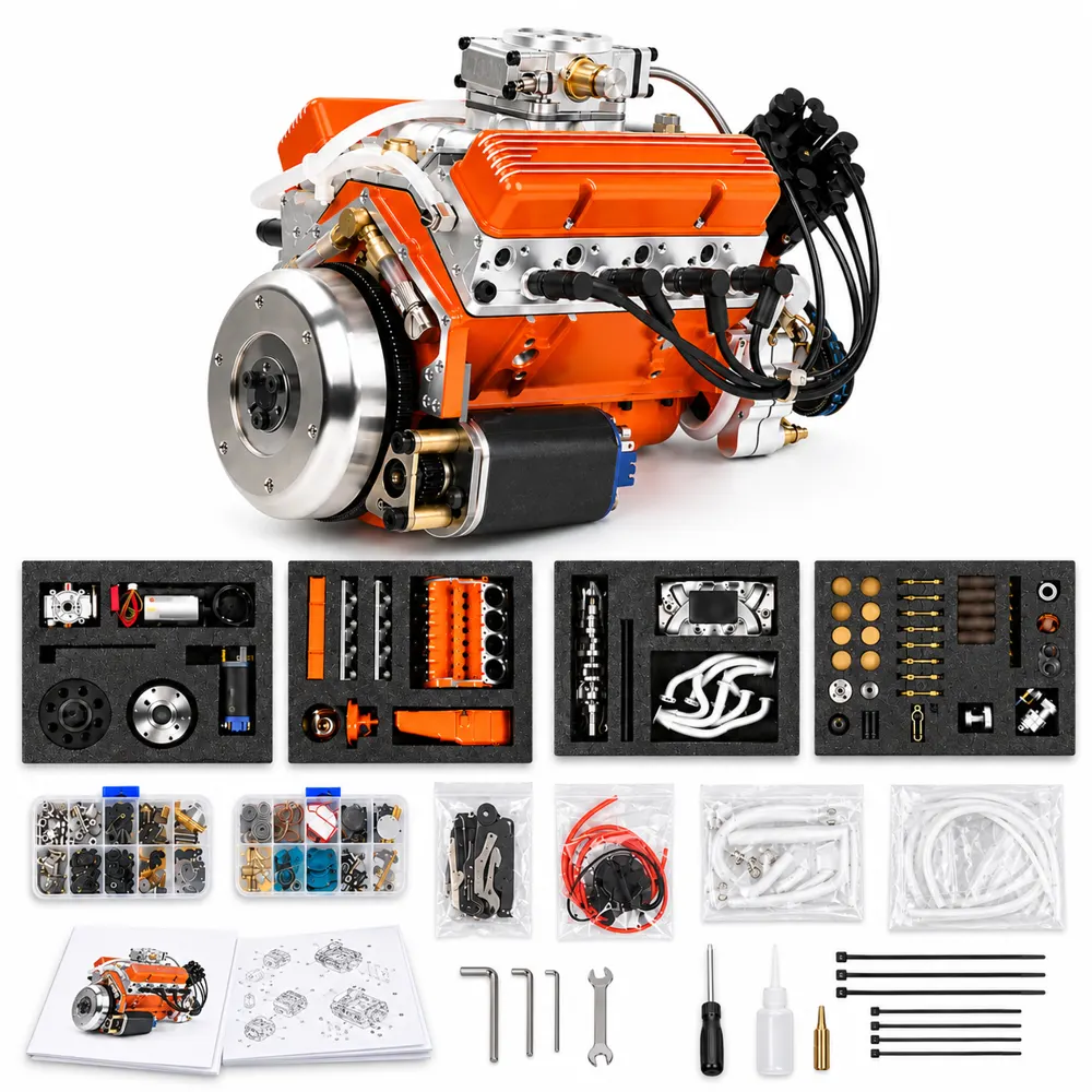 Kit de Motor V8 de Mesa 1/6, 4 Tempos, 44cc, Refrigerado a Água, OHV, Gasolina, Modelo Small-Block — foto 6